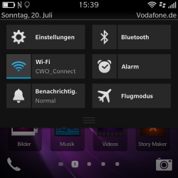 Screenshot Schnell-Einstellungen